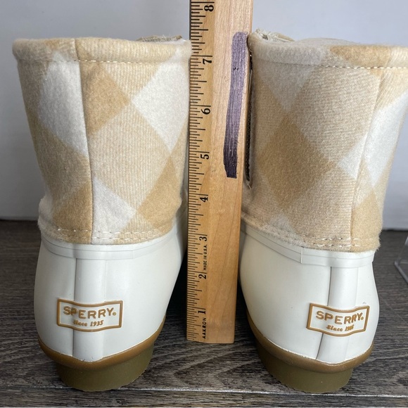 Sperry NEW top-sider Duck Beige Plaid Ankle Boots. Size 11. Women’s - Picture 6 of 9